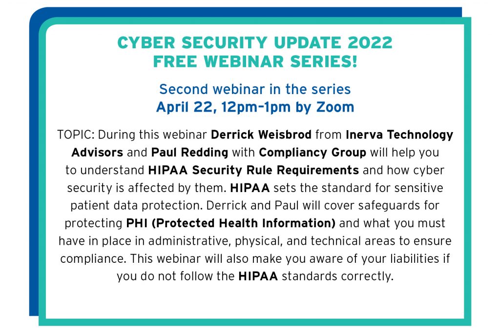 FREE Cyber Security Webinar April 22 on Zoom